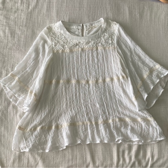 Mystree cream colored gauze blouse, size small - Picture 1 of 4